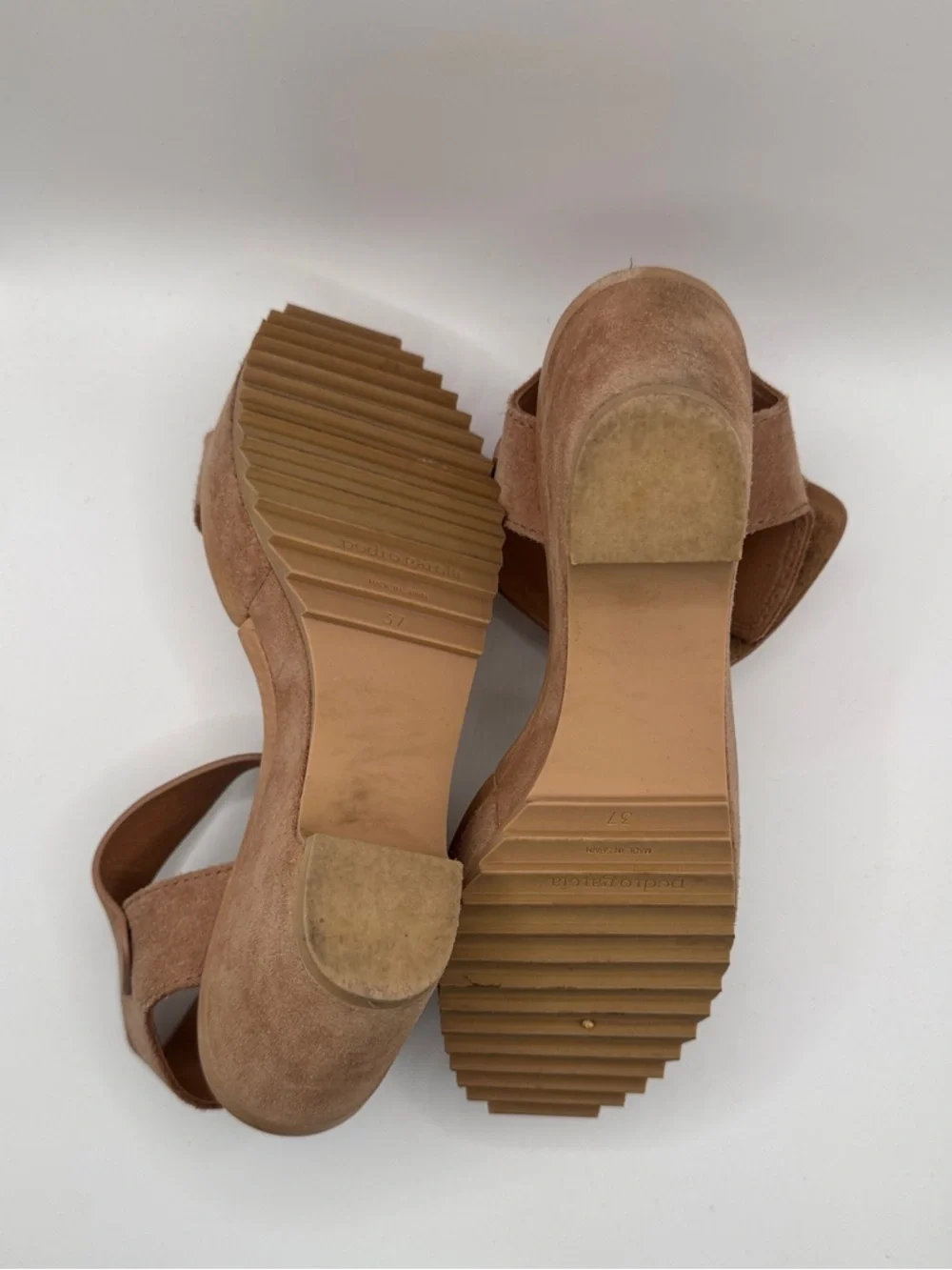 Pedro Garcia Suede Platform Sandals - Nude/Tan